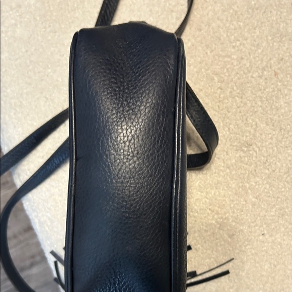 Gucci Blue Blondie Pebbled Leather Crossbody Bag with Embossed Double G - Picture 7 of 7